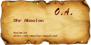 Ohr Absolon névjegykártya